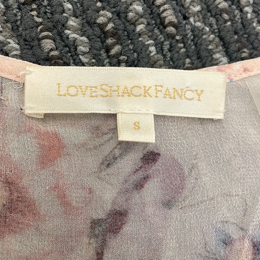Loveshackfancy Shaye Silk Button Down Blouse In D… - image 7